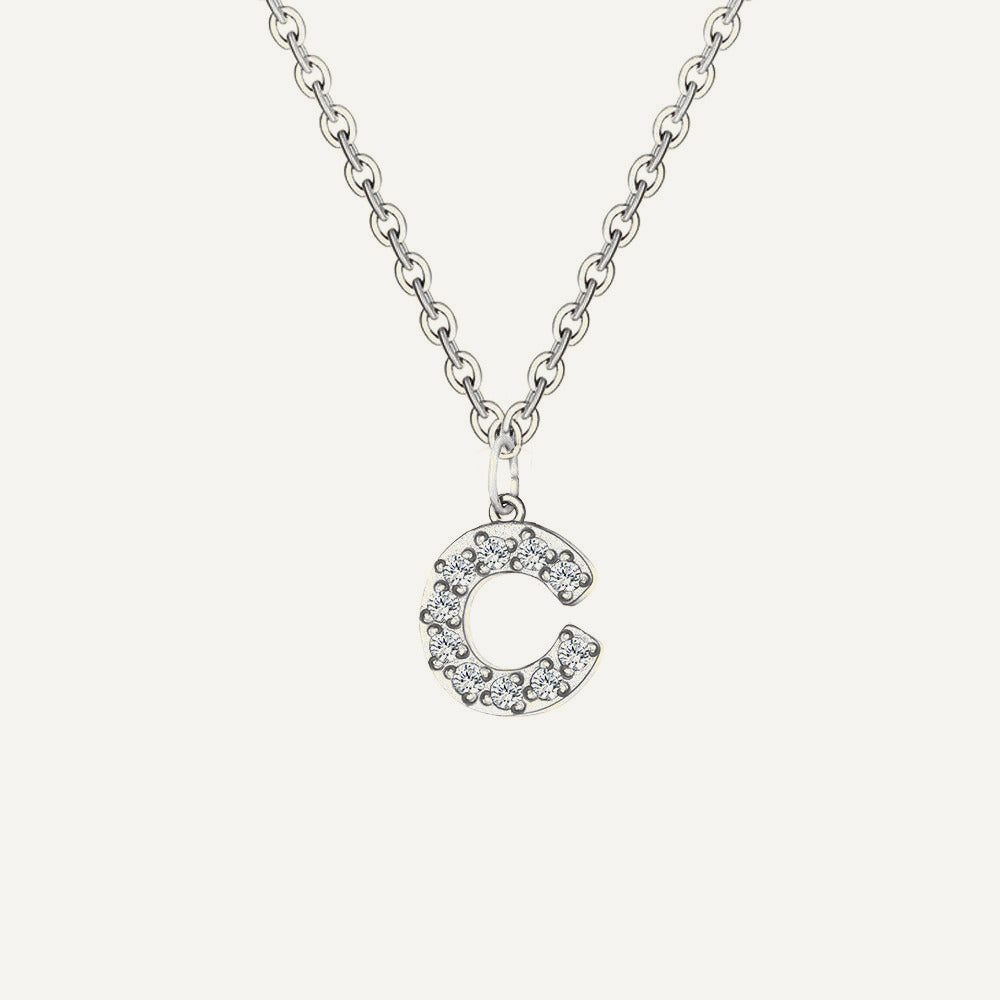 Initialkette Buchstabe C in Silber