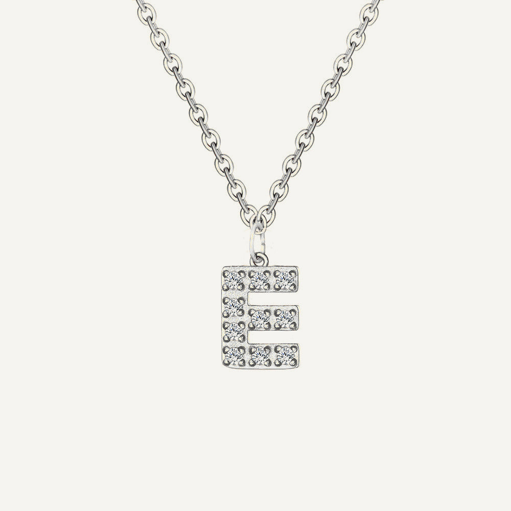 Initialkette Buchstabe E in Silber