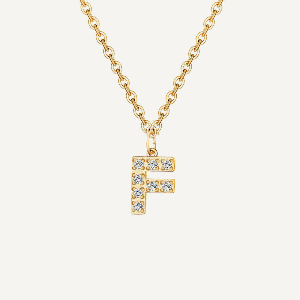 Initialkette Buchstabe F in Gold