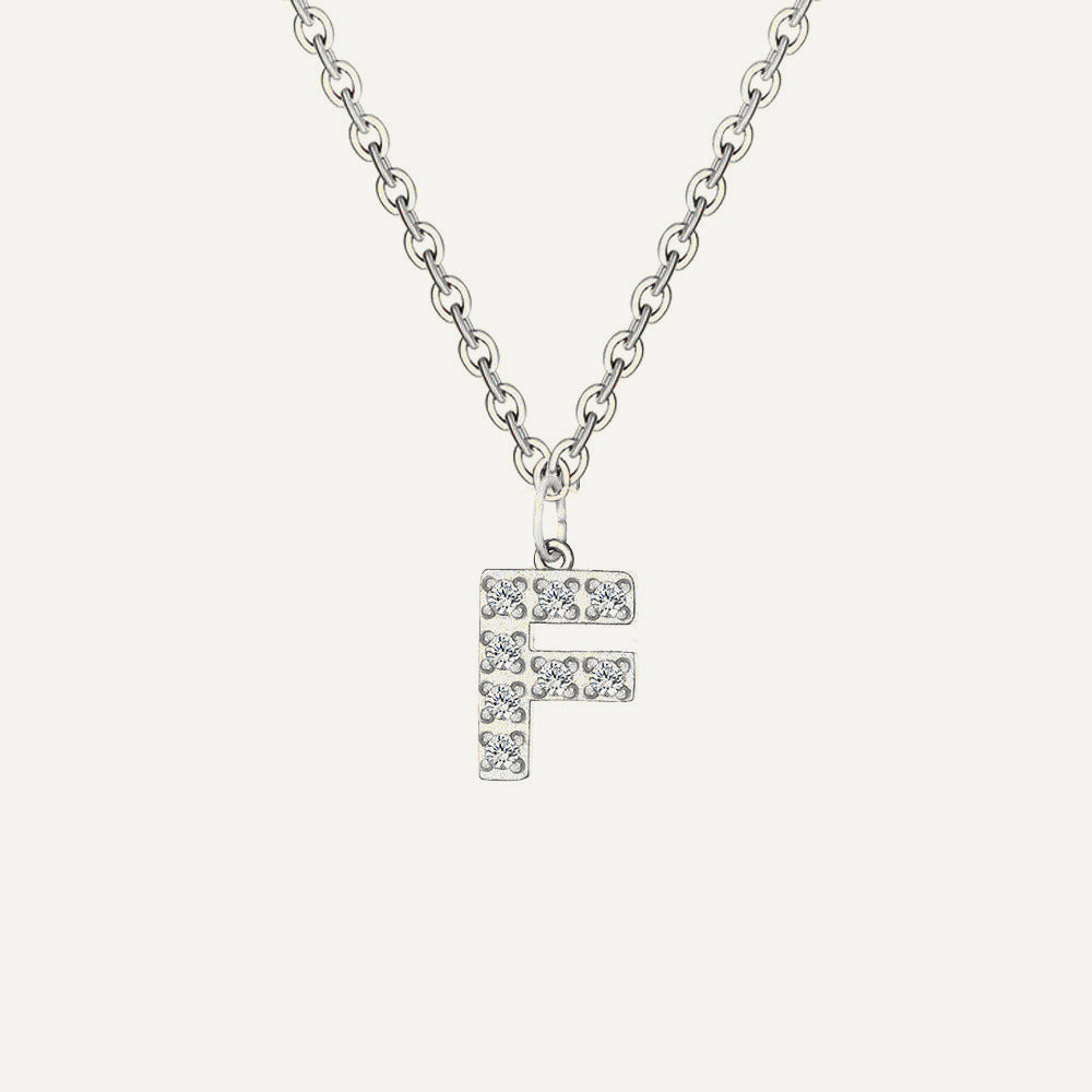Initialkette Buchstabe F in Silber