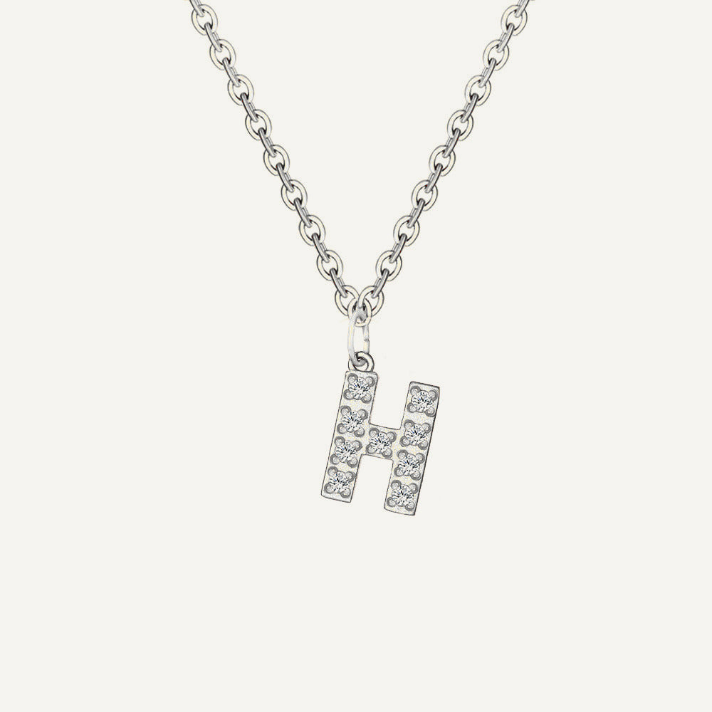Initialkette Buchstabe H in Silber