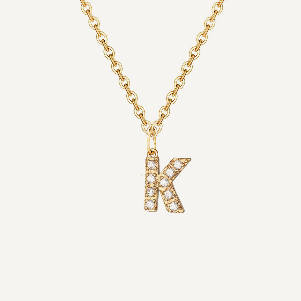 Initialkette Buchstabe K in Gold