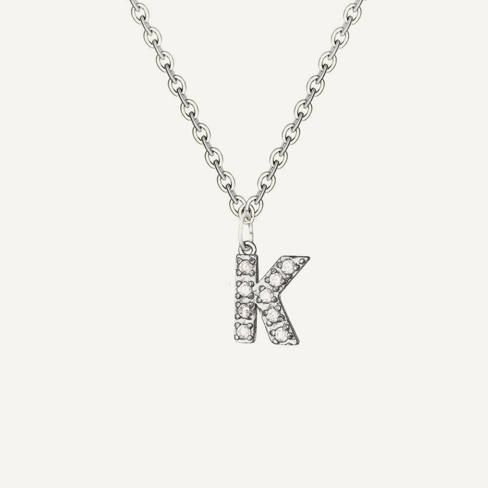 Initialkette Buchstabe K in Silber
