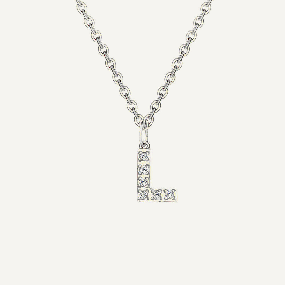 Initialkette Buchstabe L in Silber