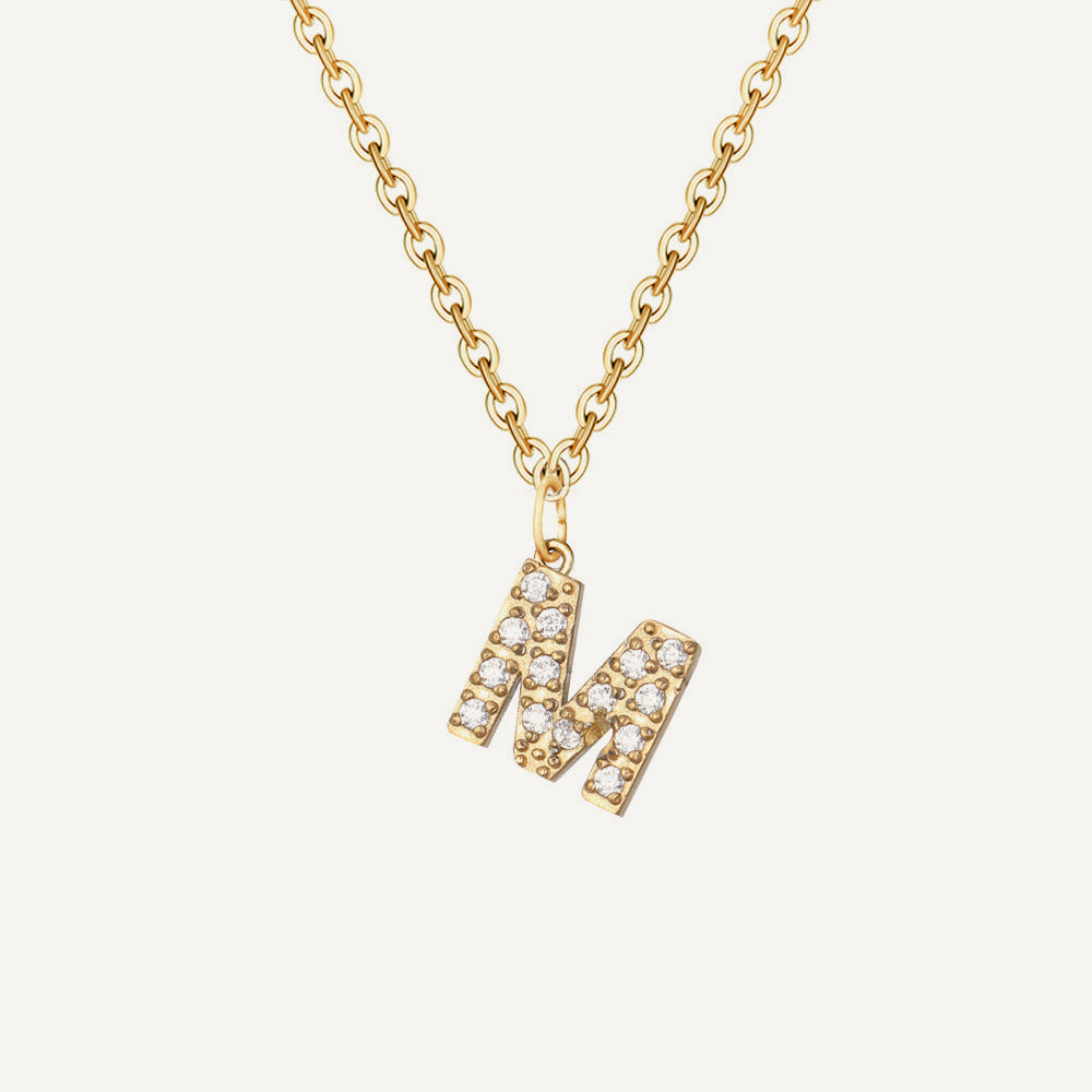 Initialkette Buchstabe M in Gold