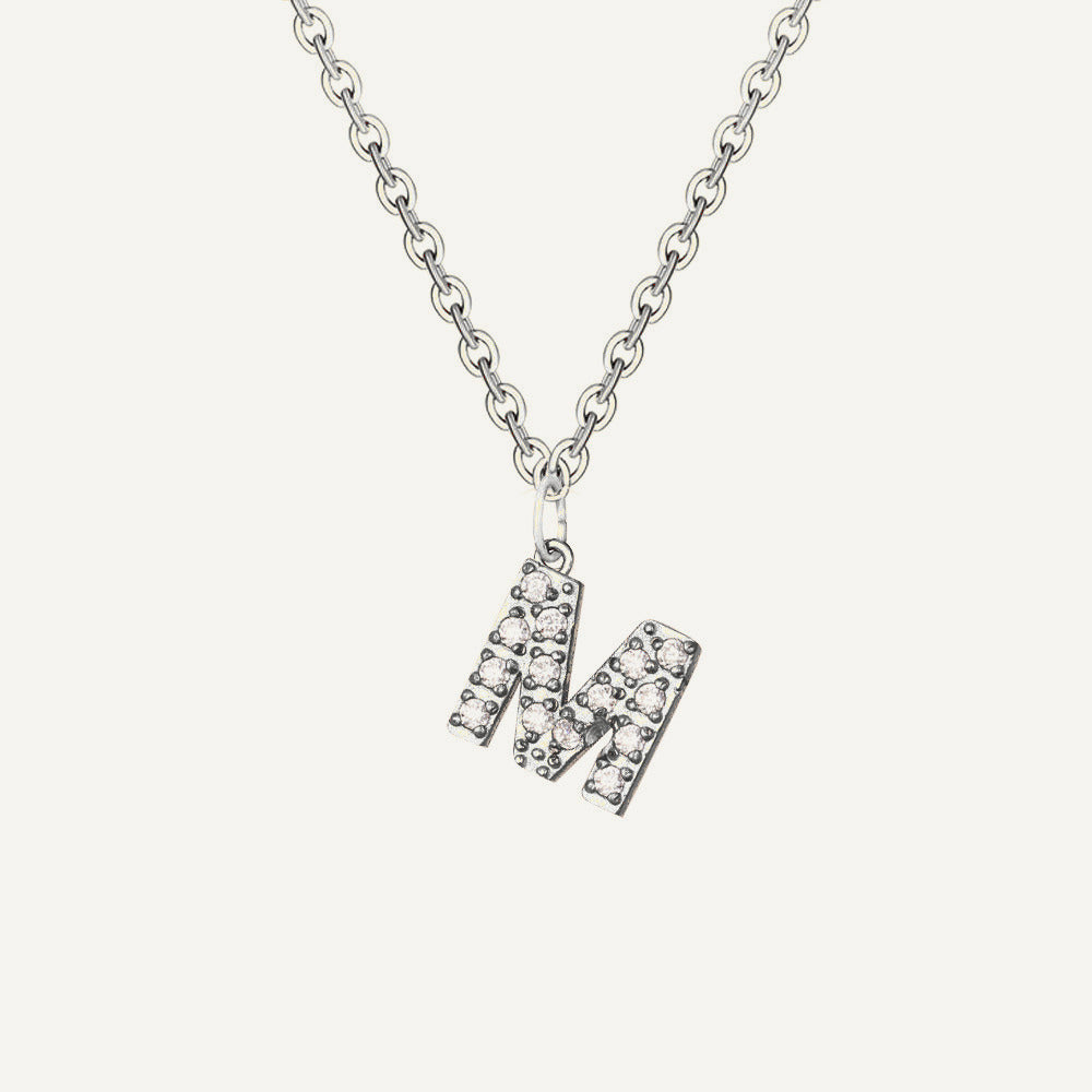 Initialkette Buchstabe M in Silber
