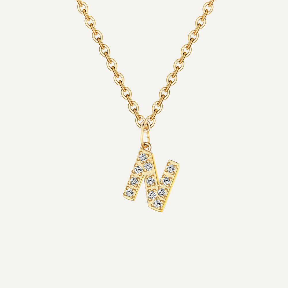 Initialkette Buchstabe N in Gold