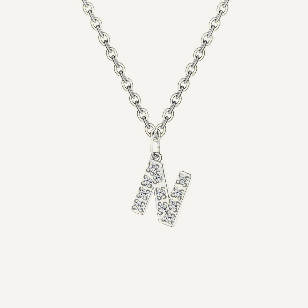 Initialkette Buchstabe N in Silber