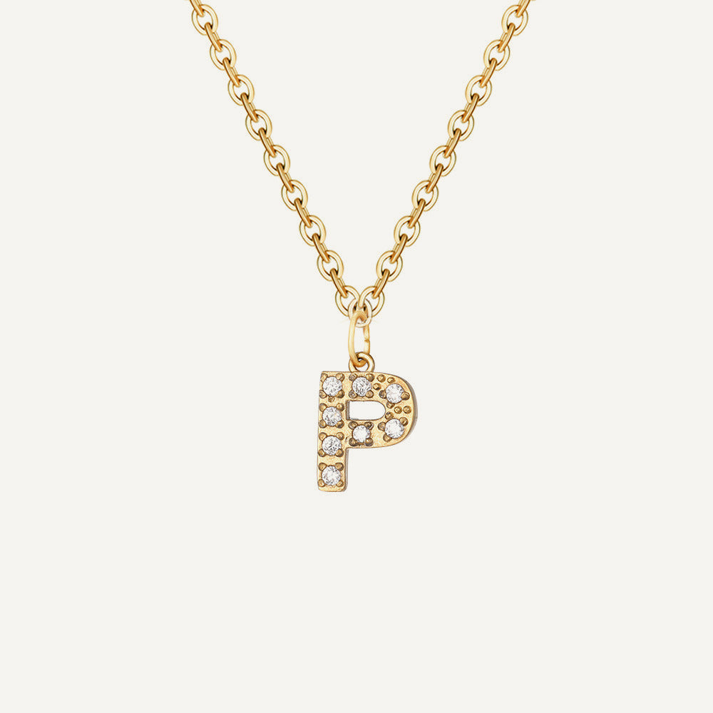 Initialkette Buchstabe P in Gold