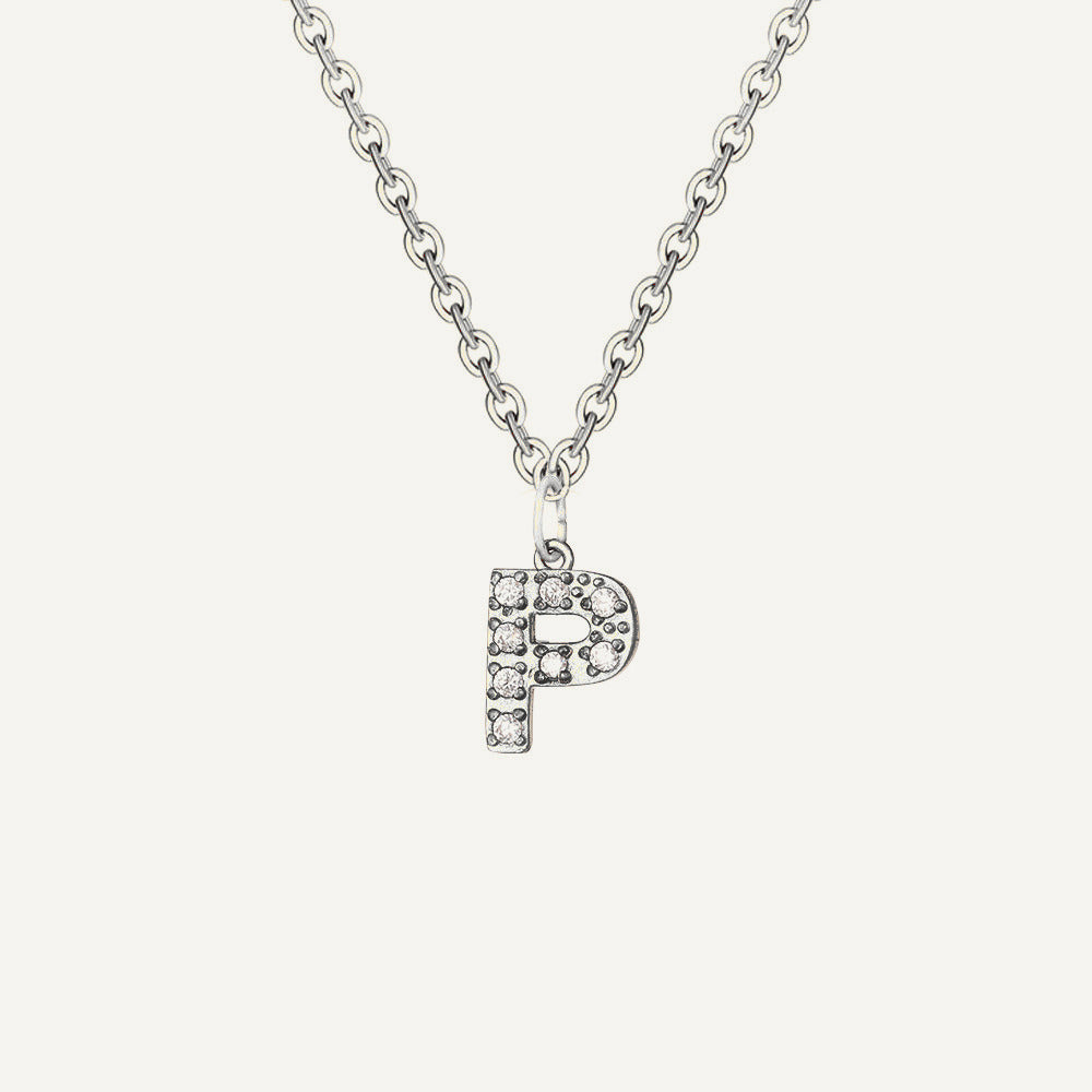 Initialkette Buchstabe P in Silber