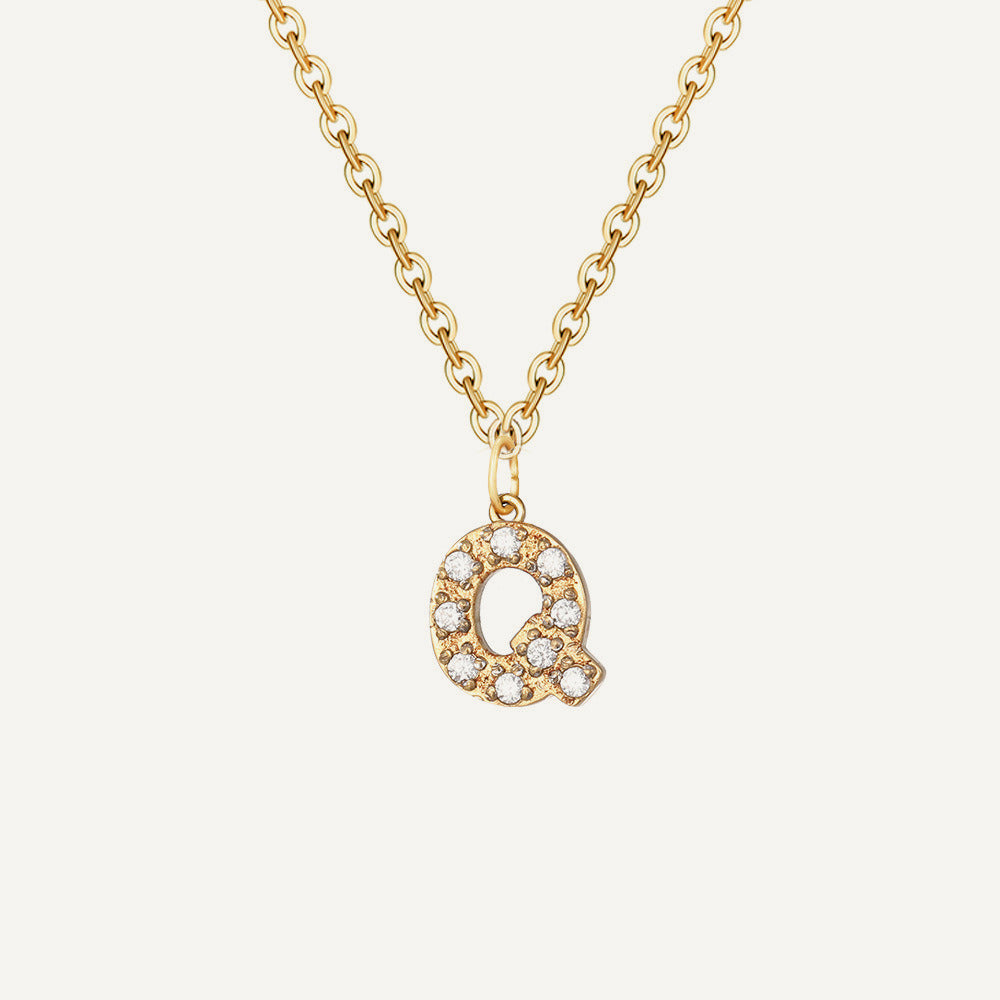 Initialkette Buchstabe Q in Gold