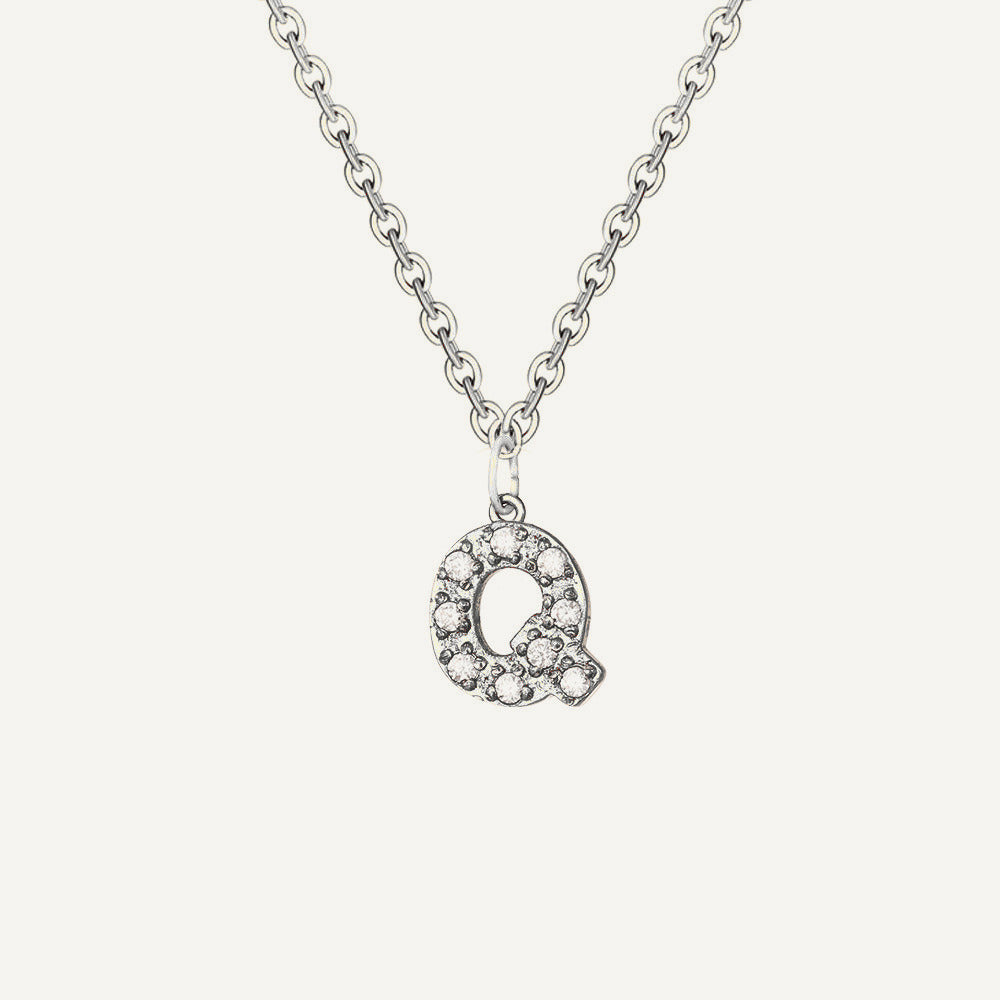 Initialkette Buchstabe Q in Silber
