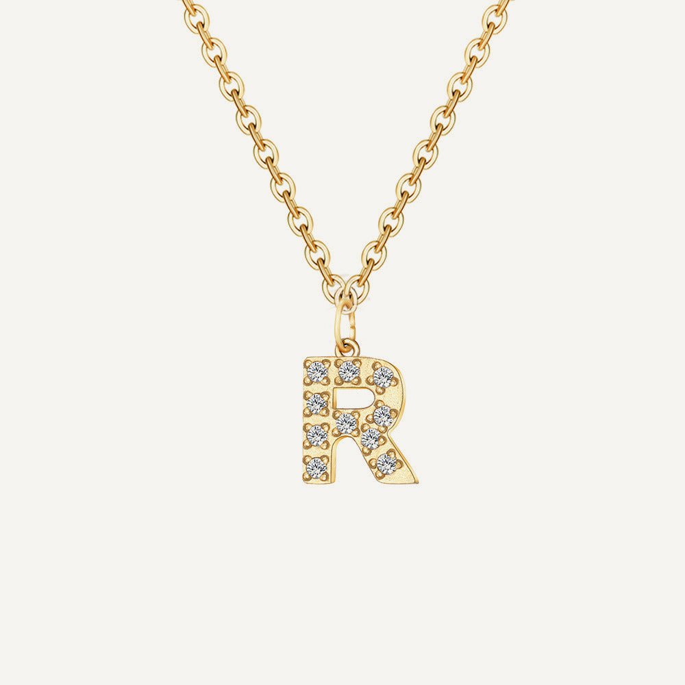 Initialkette Buchstabe R in Gold