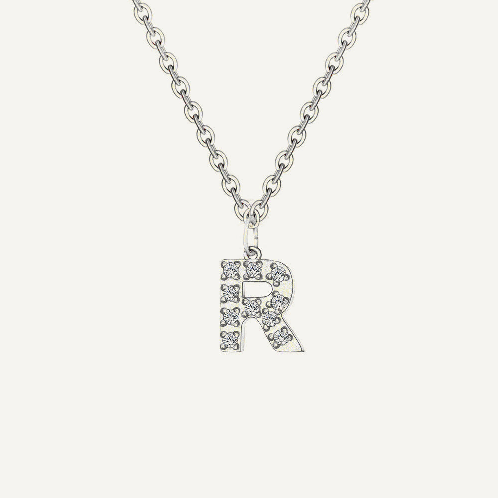 Initialkette Buchstabe R in Silber