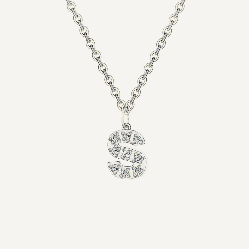 Initialkette Buchstabe S in Silber