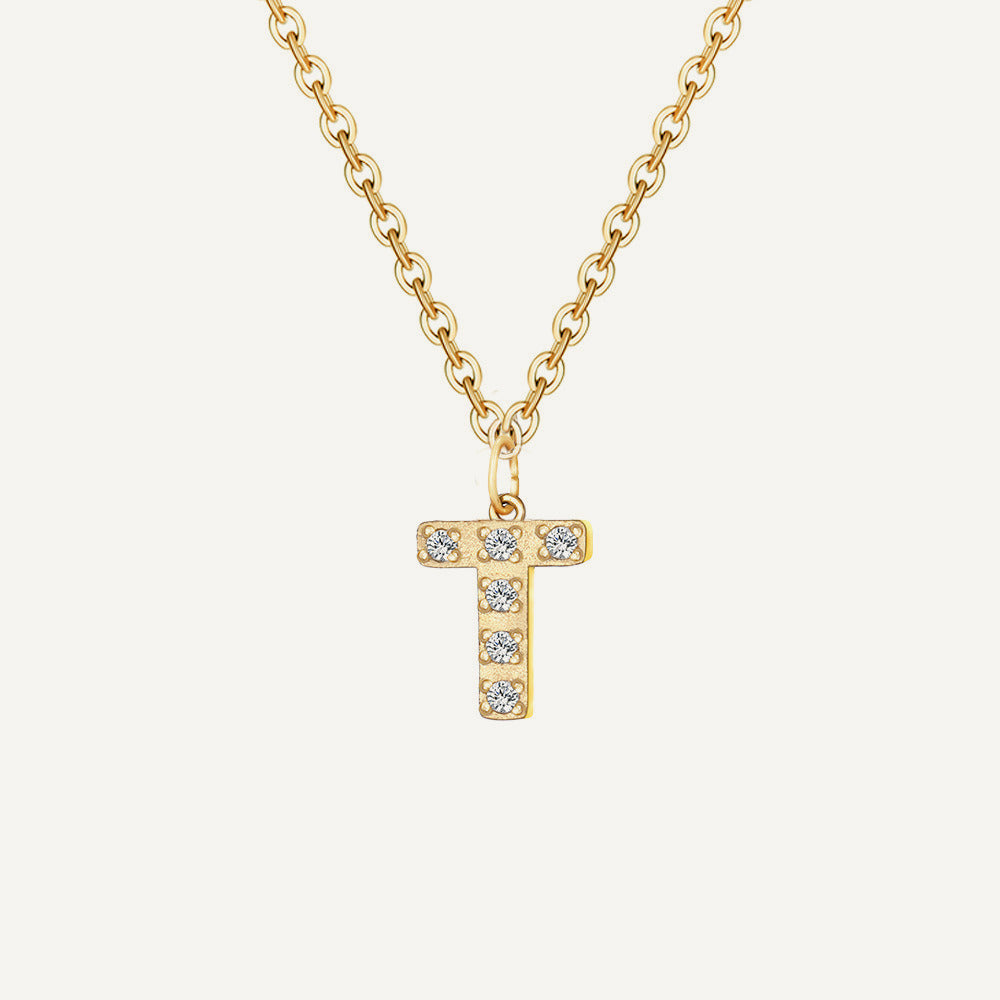 Initialkette Buchstabe T in Gold