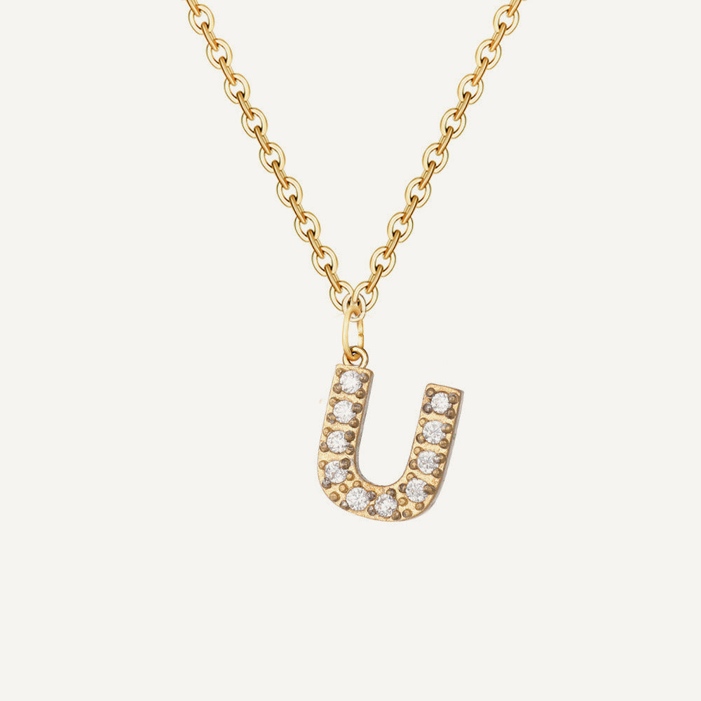 Initialkette Buchstabe U in Gold