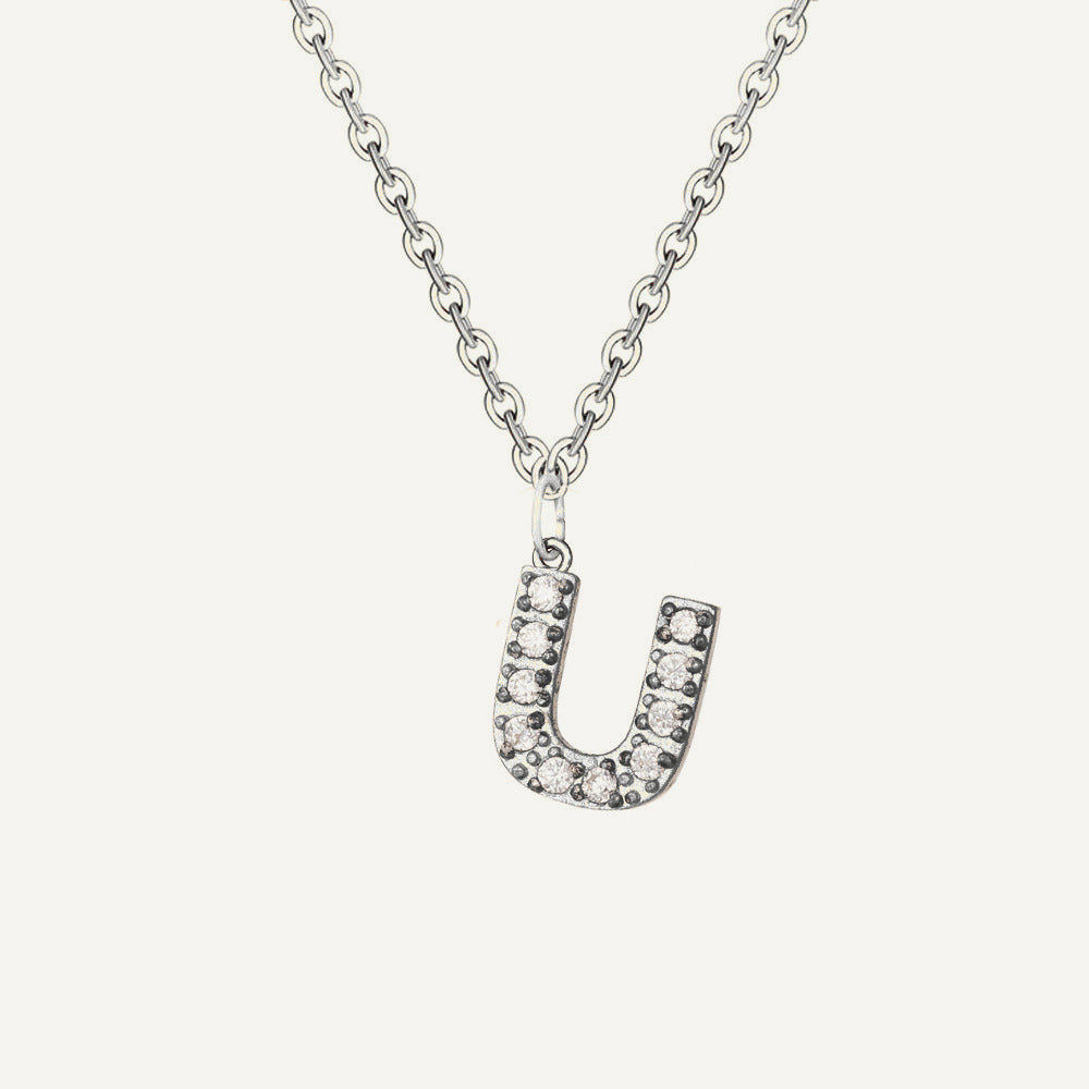 Initialkette Buchstabe U in Silber