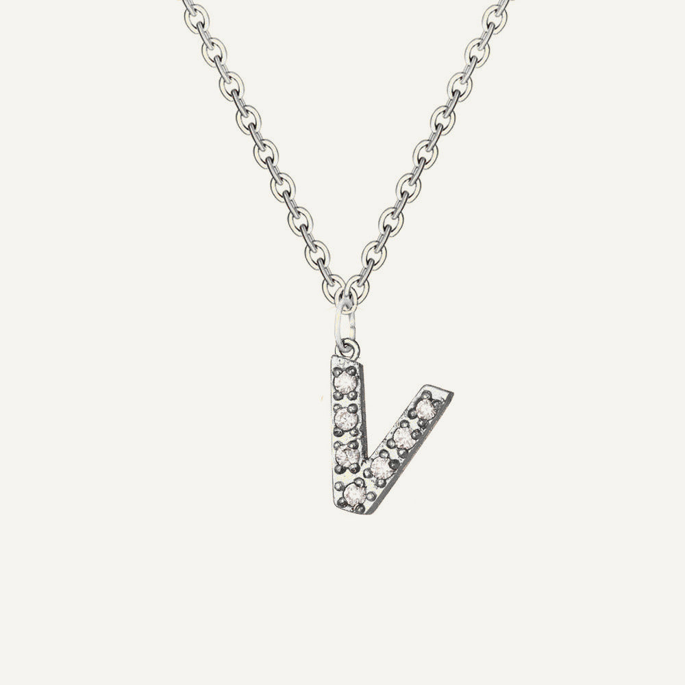 Initialkette Buchstabe V in Silber