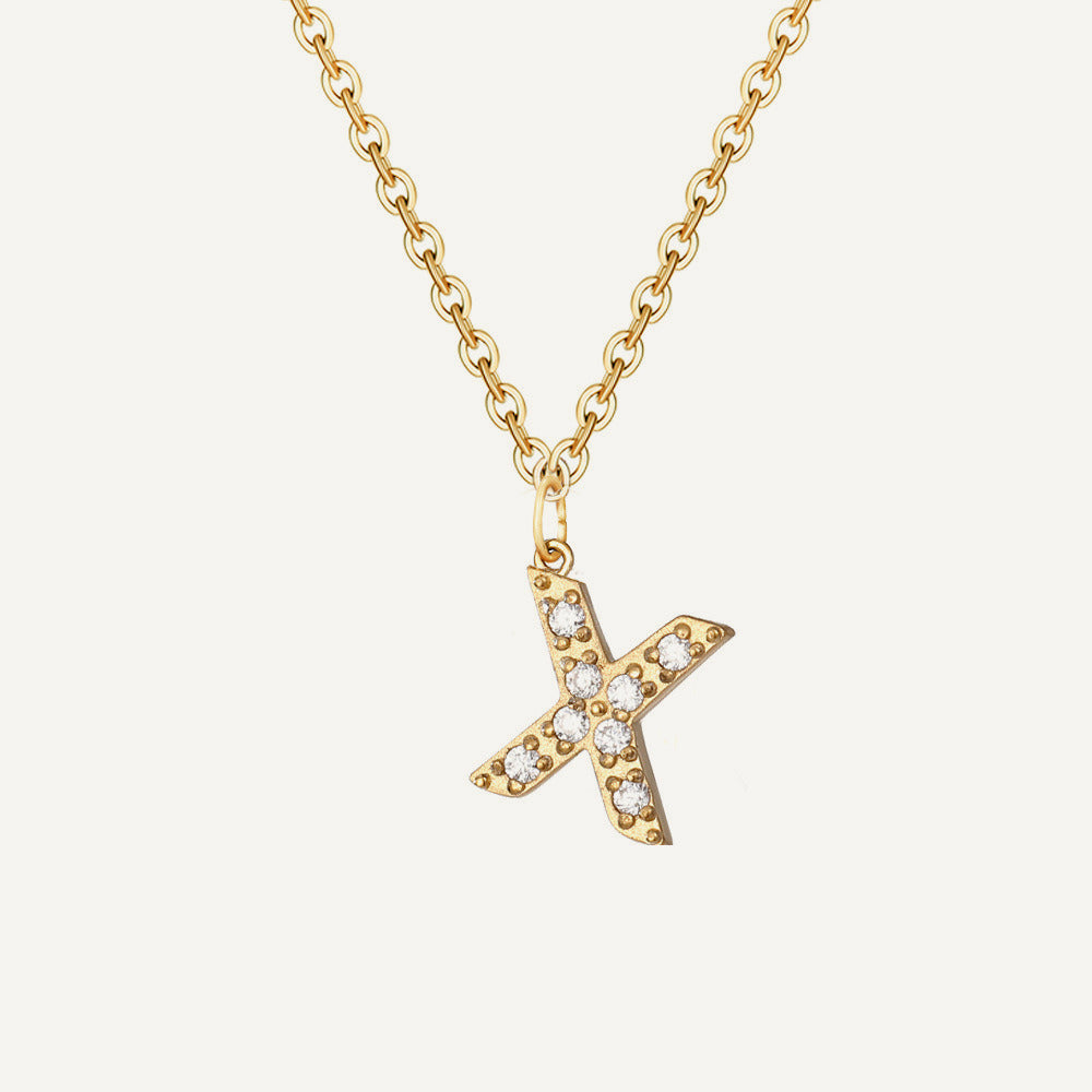 Initialkette Buchstabe X in Gold