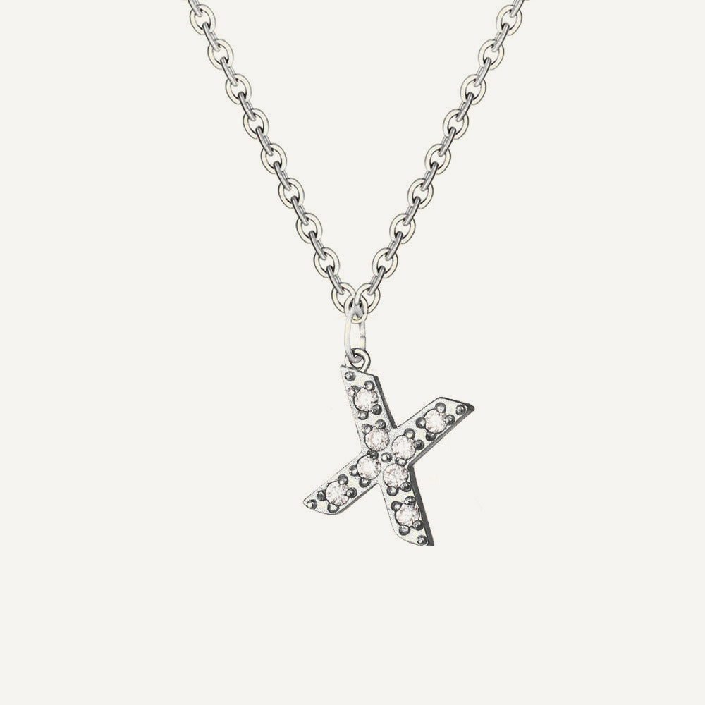Initialkette Buchstabe X in Silber