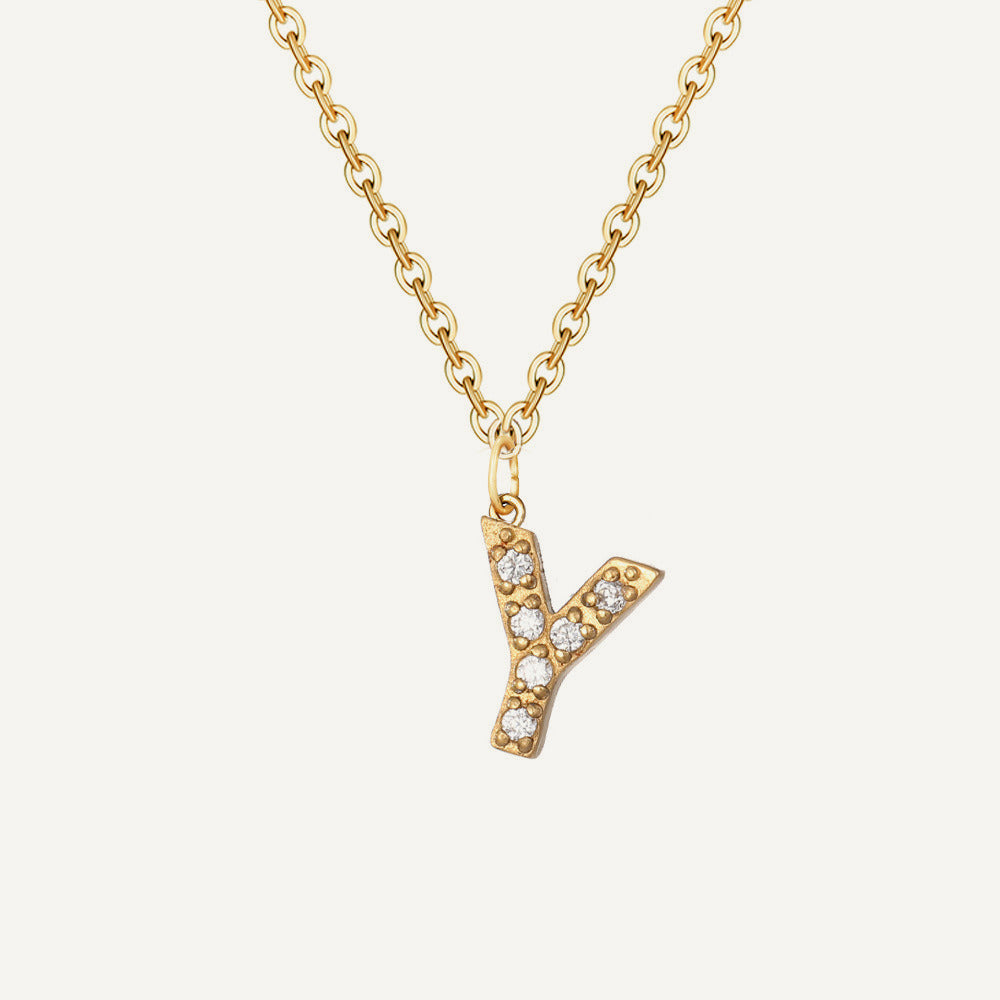 Initialkette Buchstabe Y in Gold