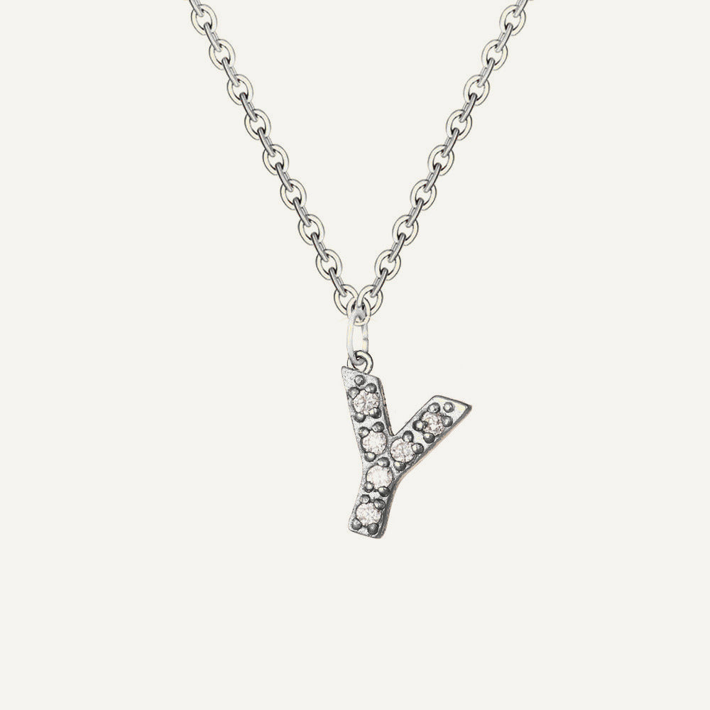 Initialkette Buchstabe Y in Silber